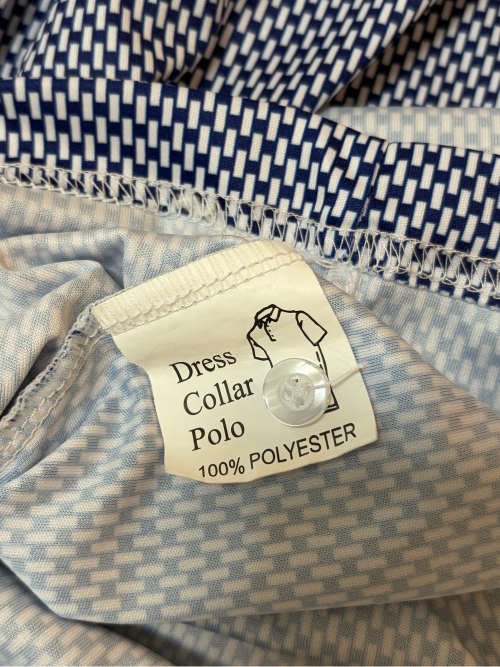 Collars & Co Blue Micro-Pattern Polo - Picture 4 of 4